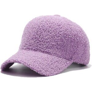Women's A Purple Winter Warm Classic Wool Adjustable Baseball Style Hat Cap